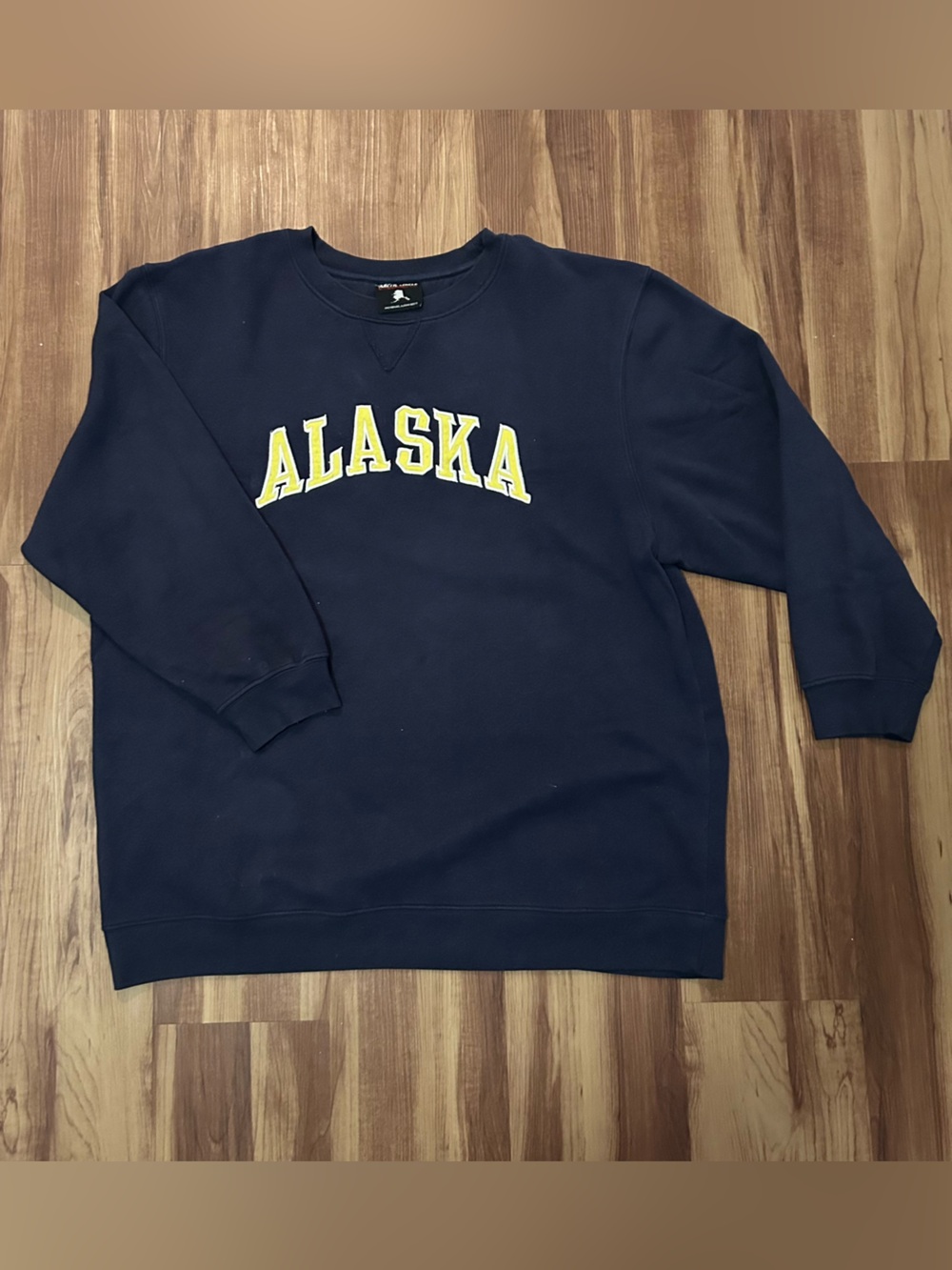 Unbranded Navy Crewneck Sweater with Yellow ALASKA Lettering